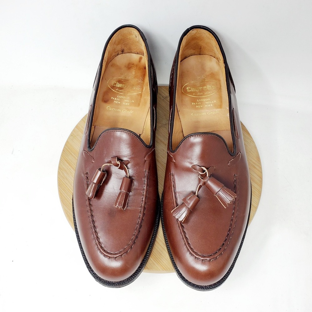 Church's Kingsley Loafers Mens 10.5 Brown Leather Tassel England Shoes UK 9.5 E